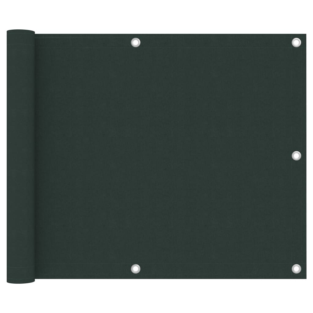 vidaXL Toldo para balcón tela oxford verde oscuro 75x500 cm