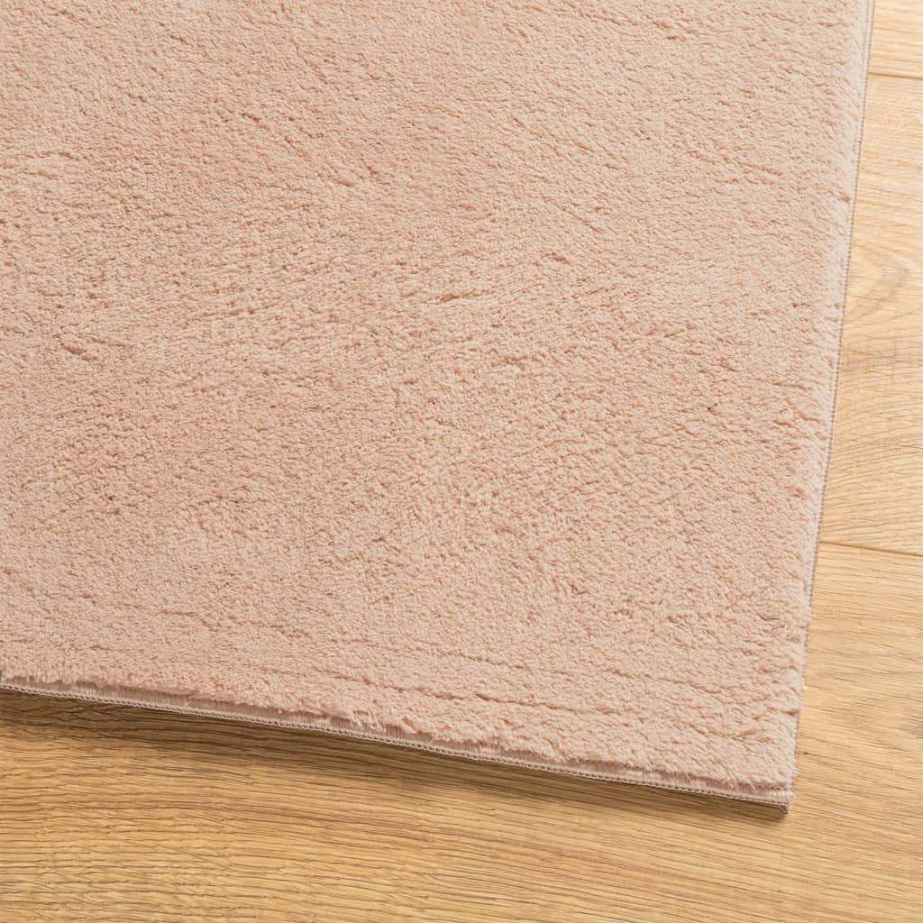 vidaXL Alfombra de pelo corto suave lavable HUARTE rosado 60x110 cm