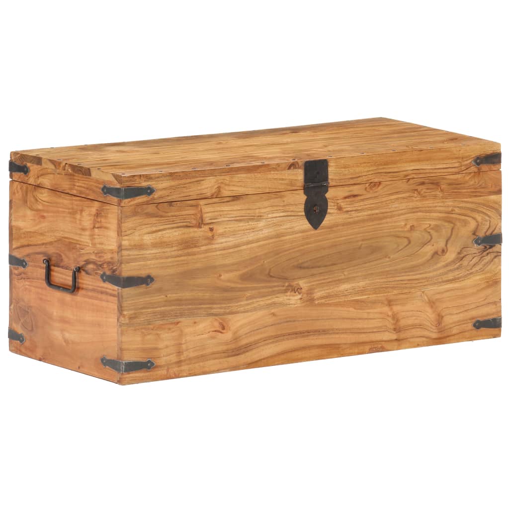 vidaXL Baúl de madera maciza de acacia 90x40x40 cm