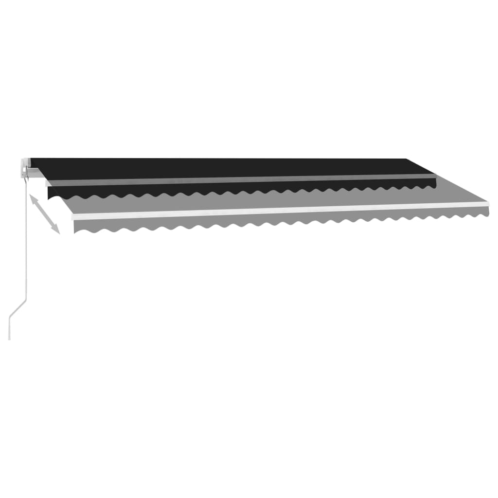 vidaXL Toldo retráctil manual con LED gris antracita 500x350 cm