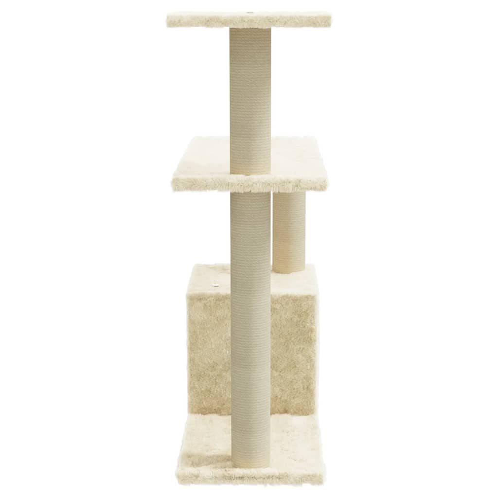 vidaXL Rascador para gatos con postes de sisal crema 70 cm
