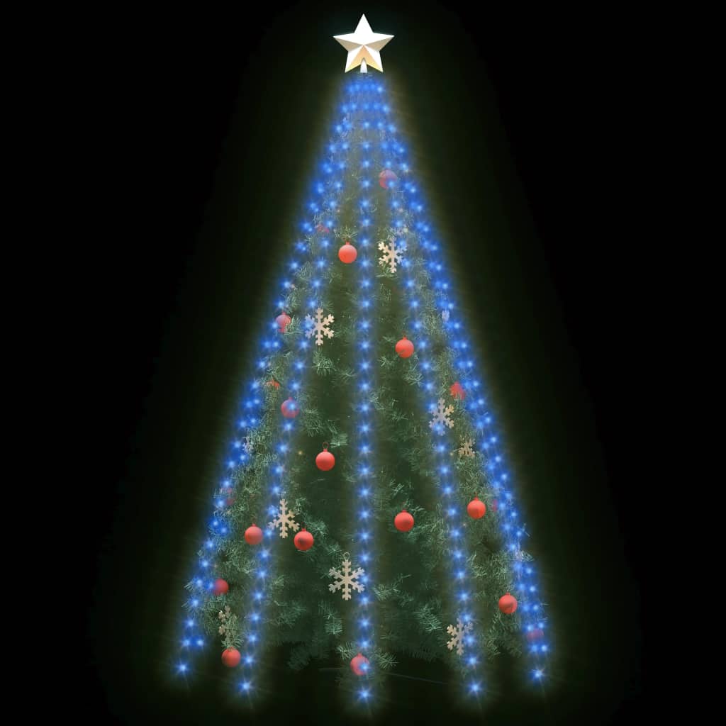 vidaXL Red de luces de árbol de Navidad 250 LEDs azul 250 cm