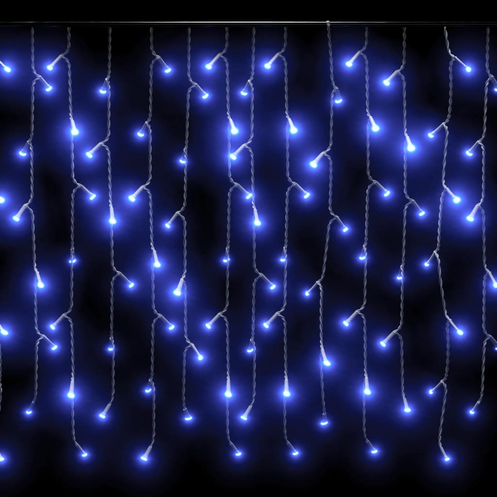 vidaXL Cortina LED luces carámbano 8 función 10m 400 LED azul