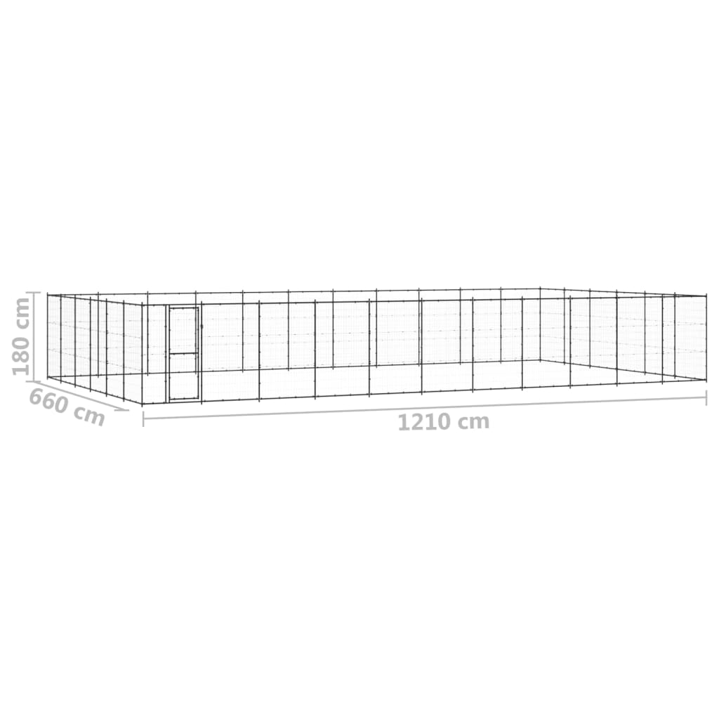 vidaXL Perrera de exterior de acero 79,86 m²