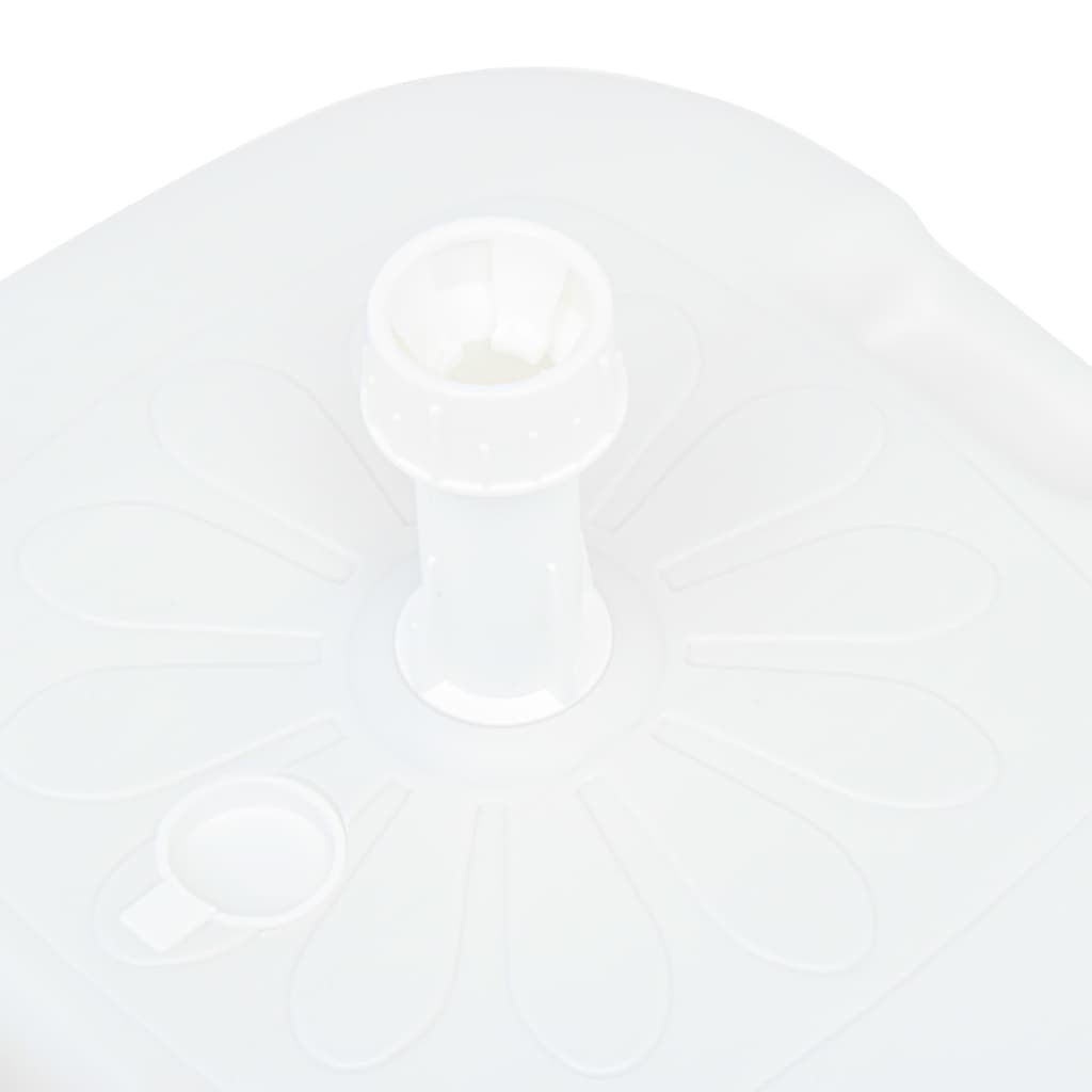 vidaXL Base de sombrilla rellenable arena/agua plástico blanco 16 L