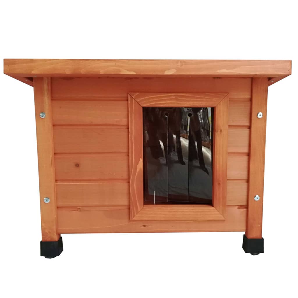 @Pet Casa de exterior para gatos madera marrón 57x45x43 cm