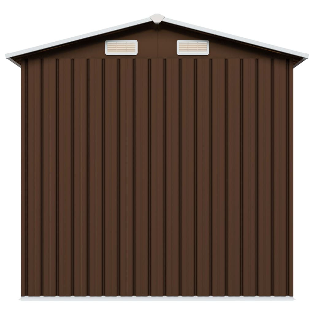 vidaXL Caseta de almacenamiento jardín acero marrón 204x132x186 cm