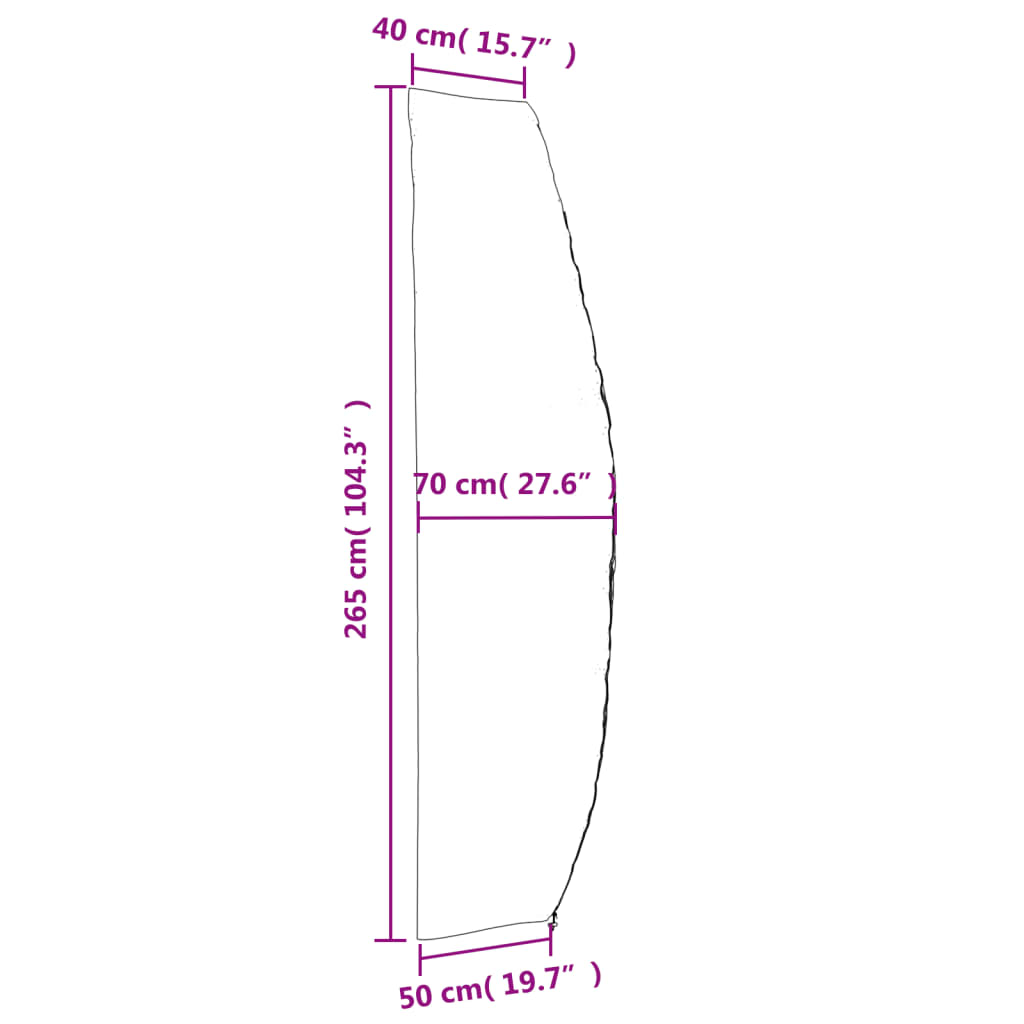 vidaXL Cubierta sombrilla jardín 2 uds tela Oxford 420D 265x50/70/40cm