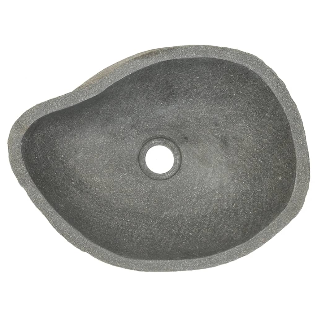 vidaXL Lavabo de piedra de río ovalado 37-46 cm