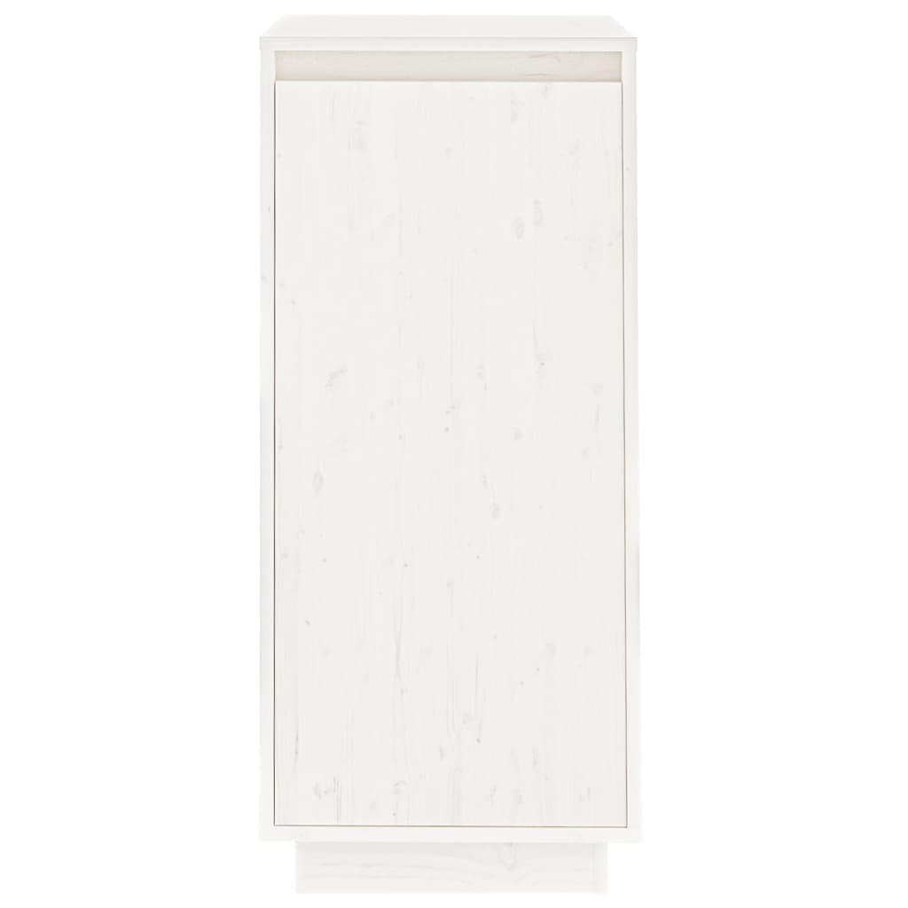 vidaXL Armario zapatero de madera maciza de pino blanco 35x35x80 cm