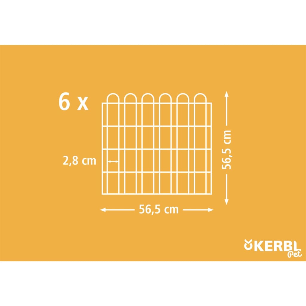 Kerbl Recinto exterior animales pequeños hexagonal cromado 56,5x56,5cm
