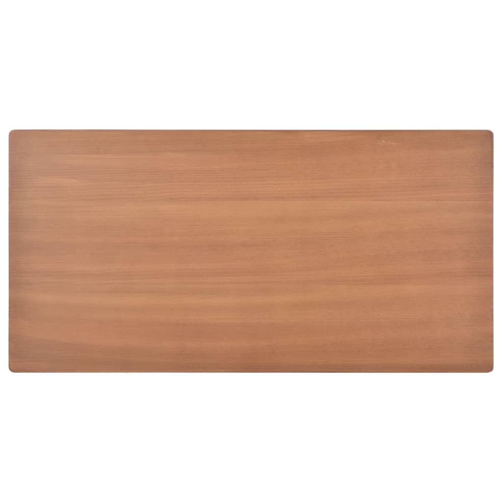 vidaXL Mesa de comedor contrachapada maciza acero marrón 120x60x73 cm