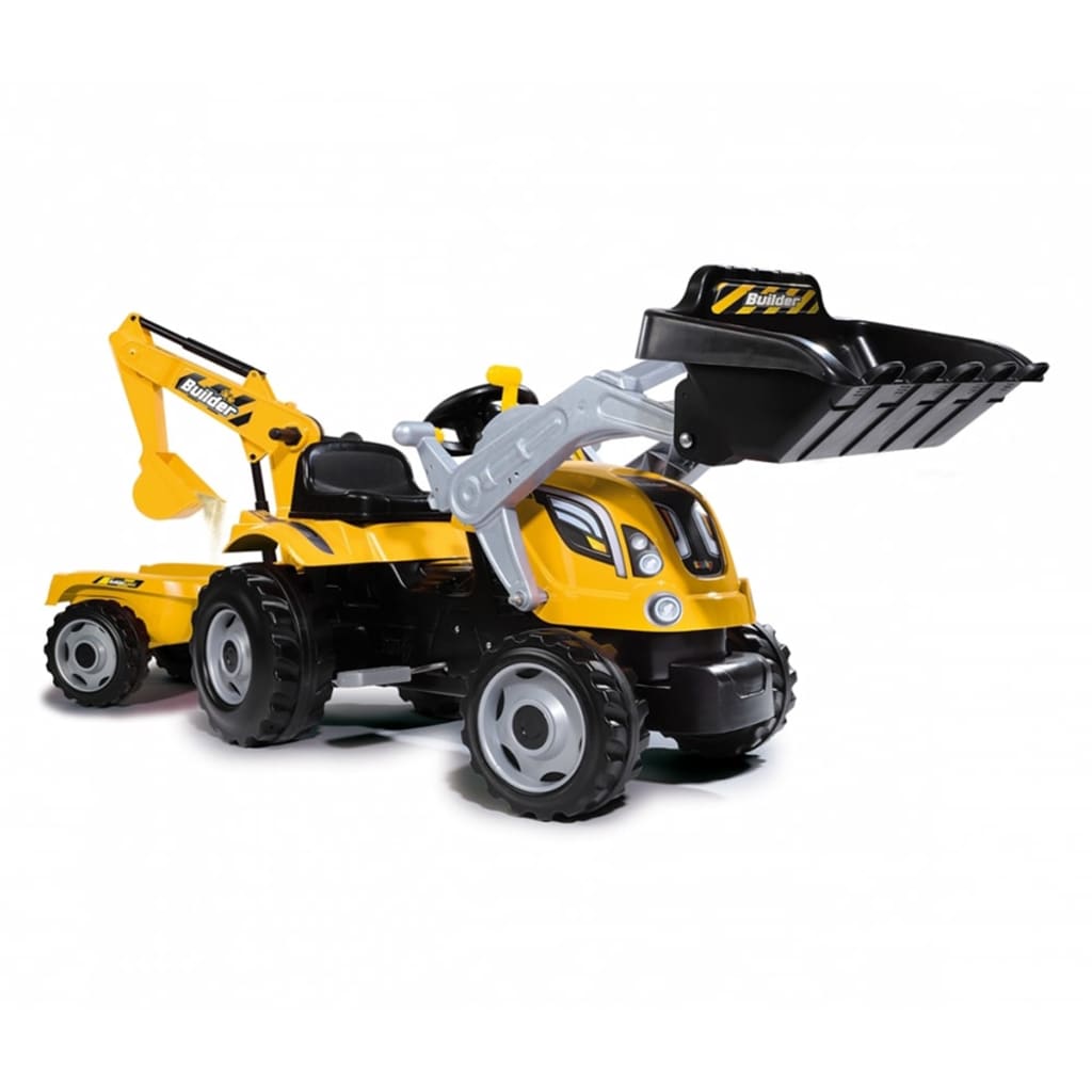 Smoby Tractor y remolque infantil Builder Max amarillo y negro