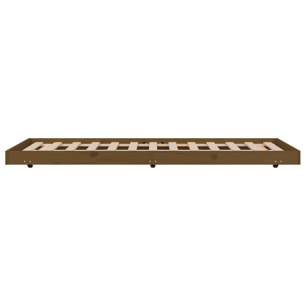 vidaXL Estructura de cama madera maciza de pino marrón miel 75x190 cm