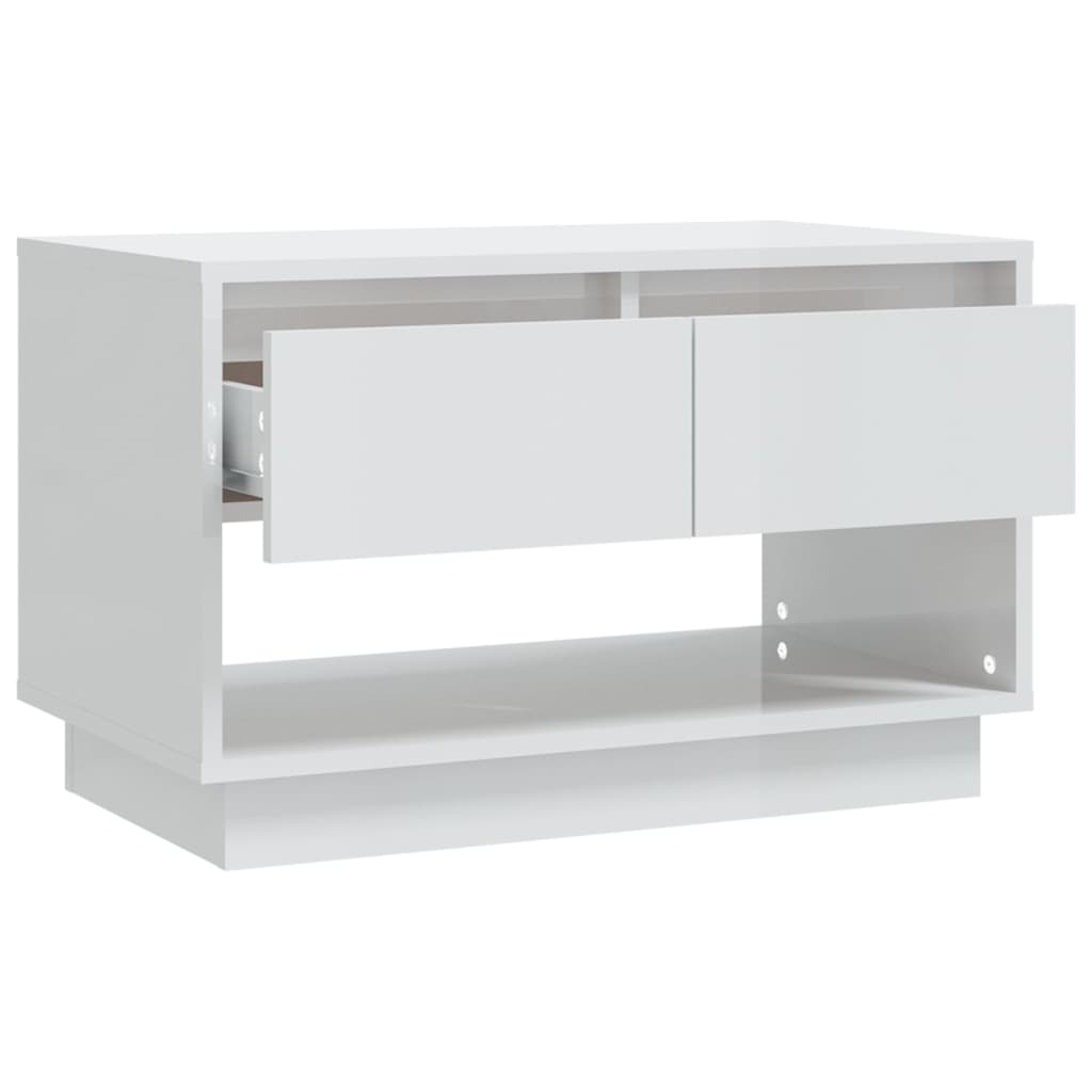vidaXL Mueble para TV madera contrachapada blanco brillo 70x41x44 cm
