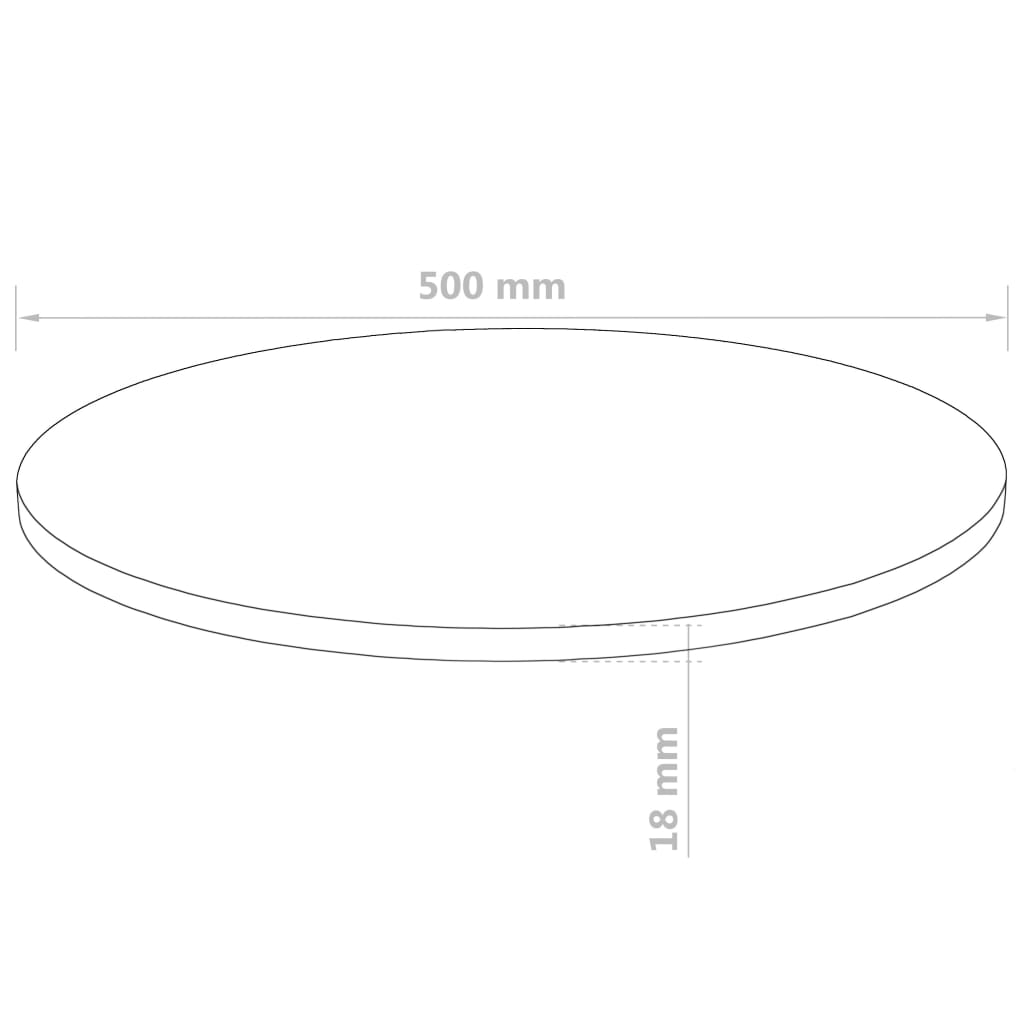 vidaXL Tablero de mesa redondo MDF 500x18 mm