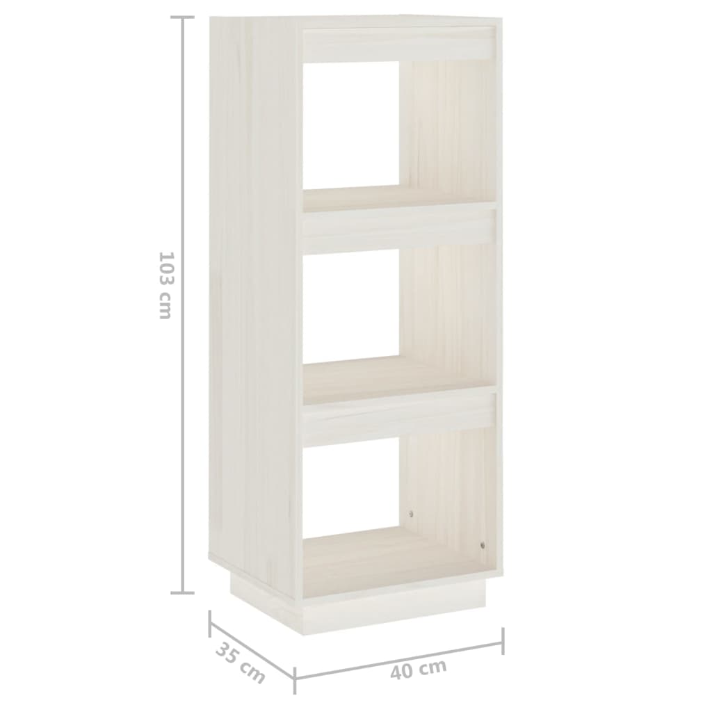 vidaXL Estantería/divisor de espacios madera pino blanco 40x35x103 cm