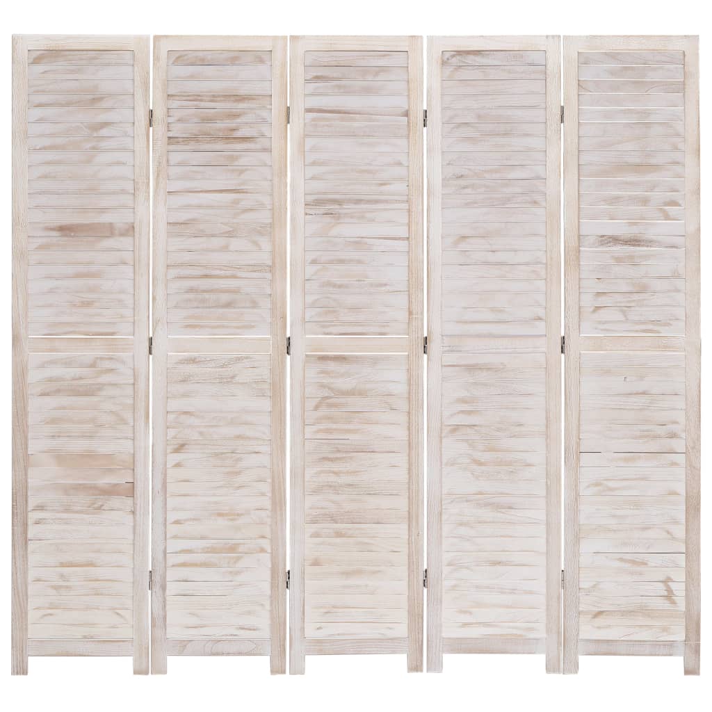 vidaXL Biombo de 5 paneles madera 175x165 cm