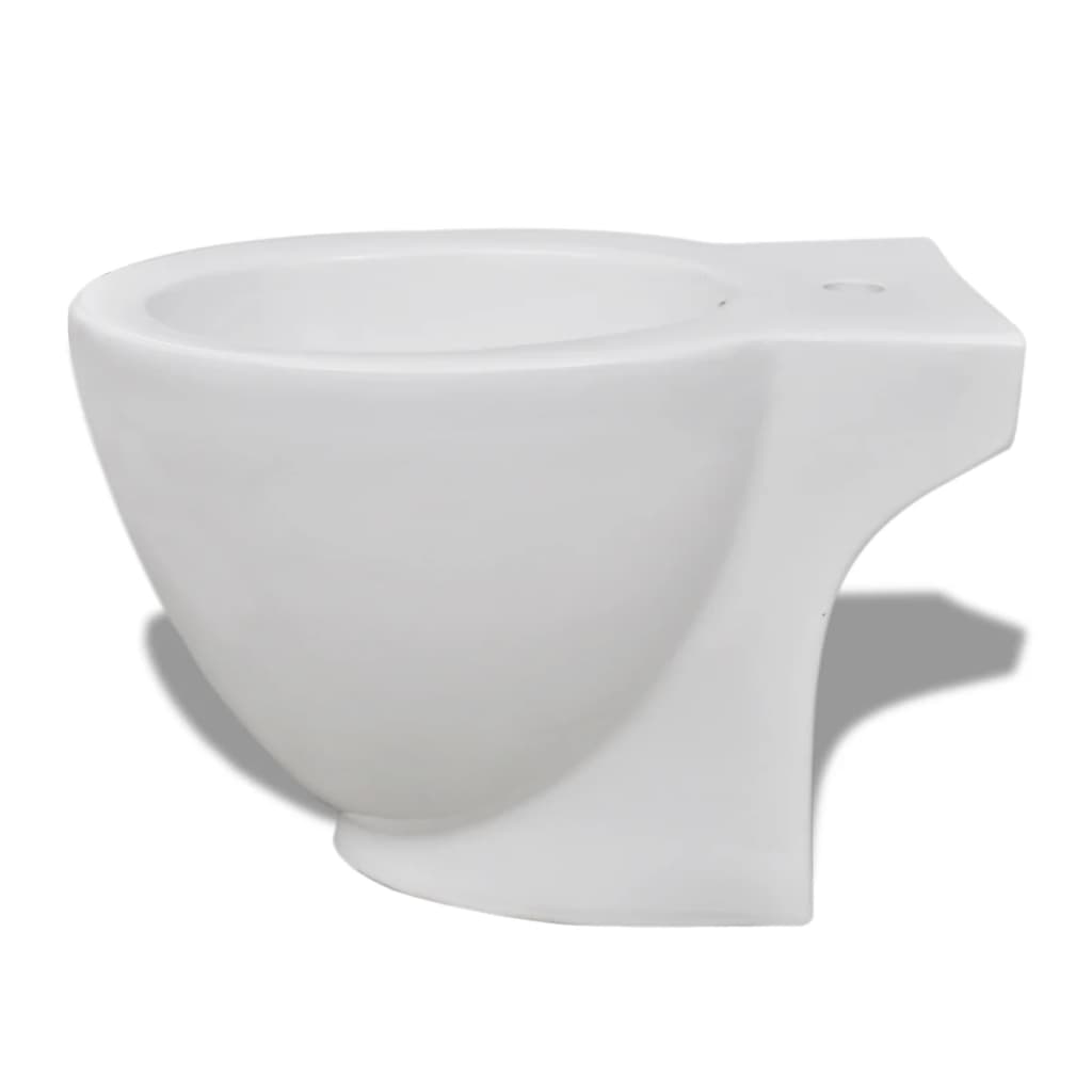 vidaXL Juego de váter WC y bidé de cerámica blanca