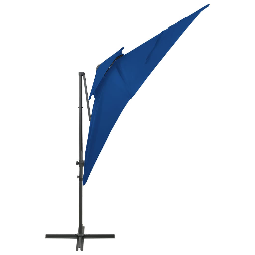 vidaXL Sombrilla voladiza con cubierta doble azul azure 250x250 cm