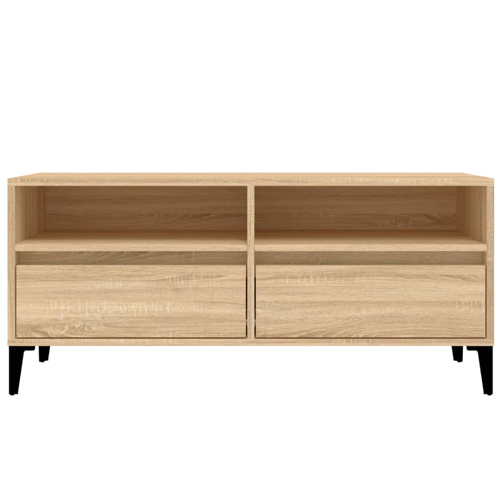 vidaXL Mueble de TV madera contrachapada roble Sonoma 100x34,5x44,5 cm