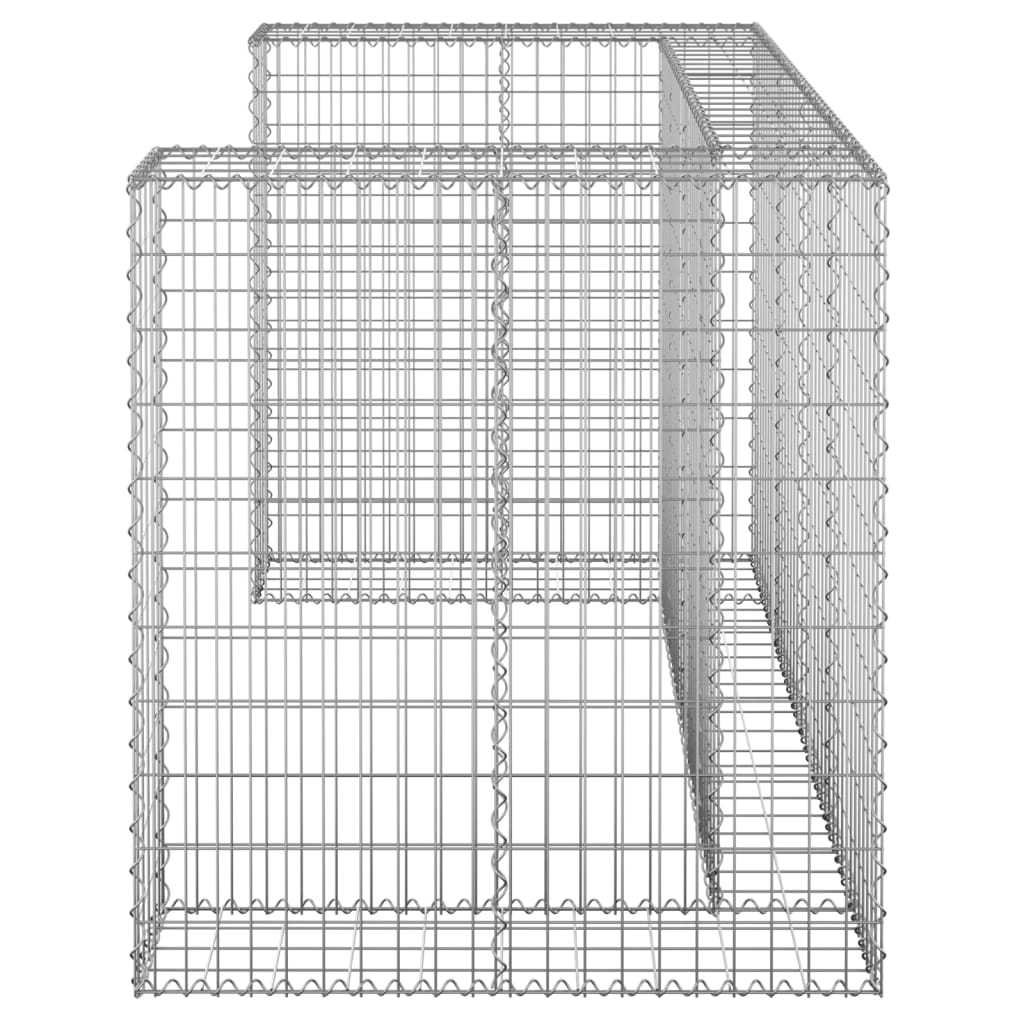 vidaXL Muro gaviones para contenedor basura galvanizado 180x100x110 cm
