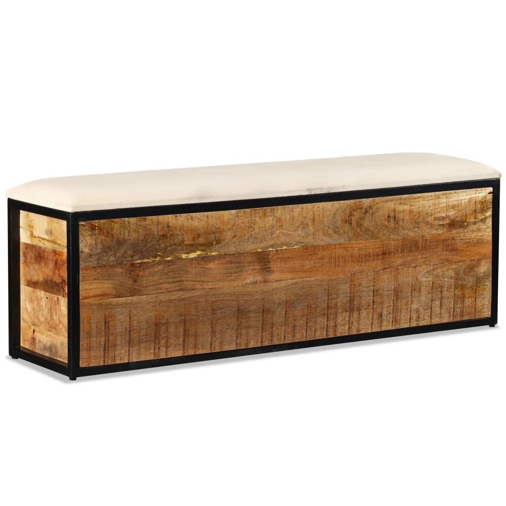 vidaXL Banco de almacenamiento 3 cajones madera de mango 120x30x40 cm