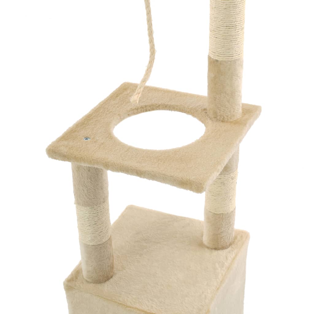 vidaXL Rascador para gatos con poste rascador de sisal 109 cm beige