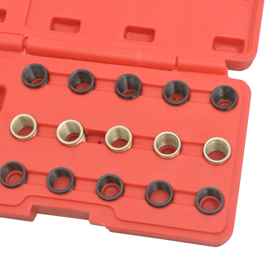 vidaXL Herramientas de reparación de roscas bujía 16 piezas M14x1,25