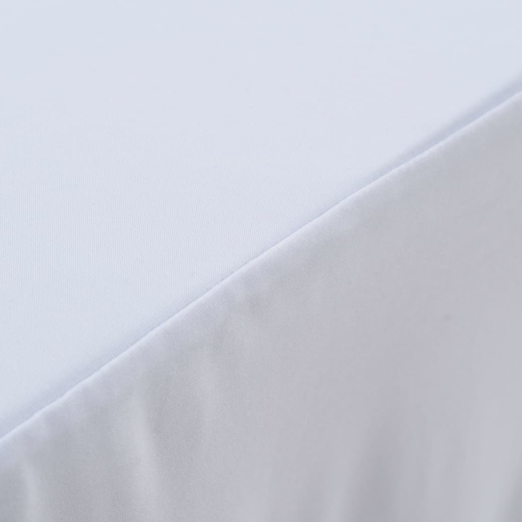 vidaXL Fundas elásticas de mesa 2 uds con falda 120x60,5x74 cm blanco