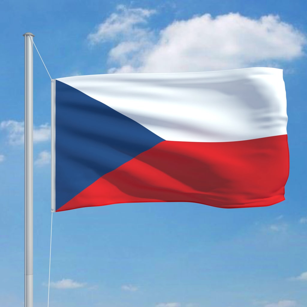 vidaXL Bandera de República Checa y mástil de aluminio 6,2 m