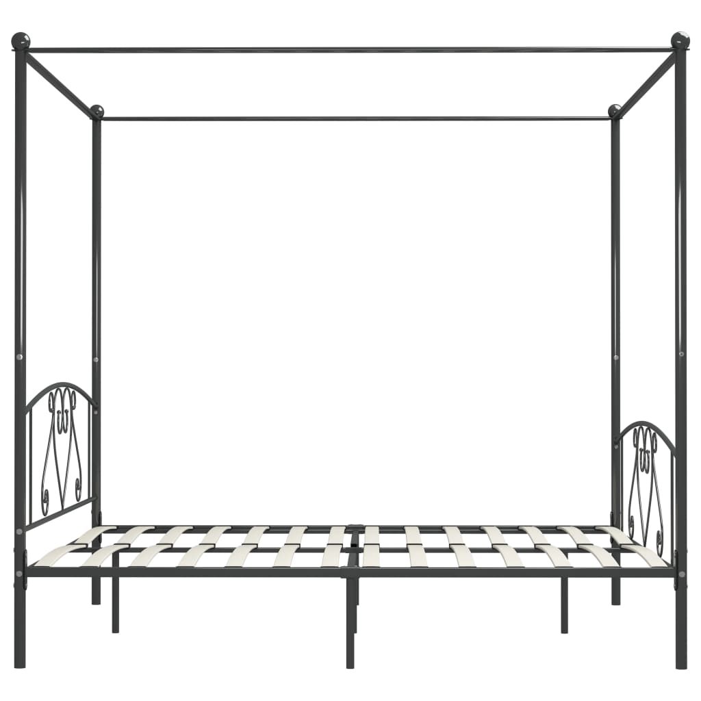 vidaXL Estructura de cama con dosel metal gris 180x200 cm