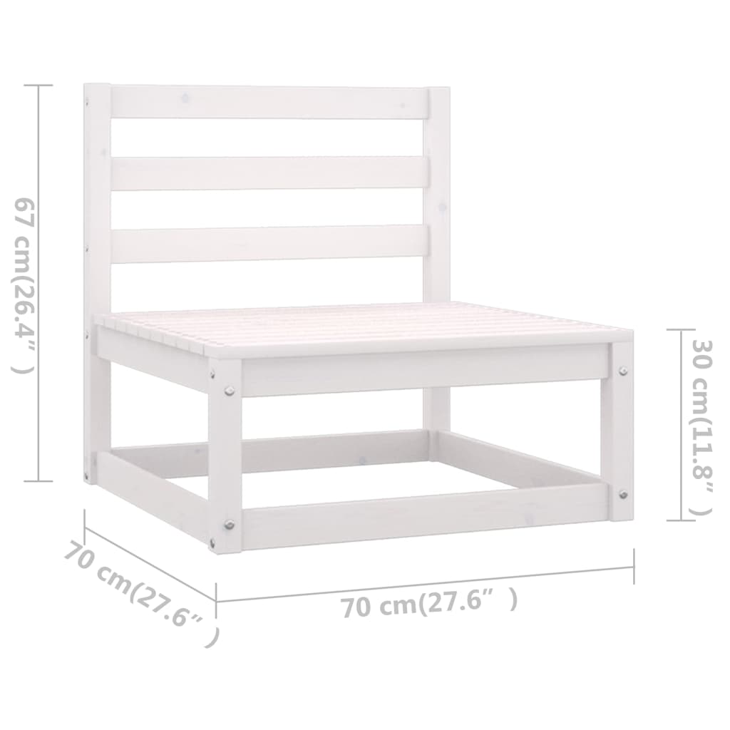vidaXL Set de muebles de jardín 13 pzas con cojines madera pino blanco