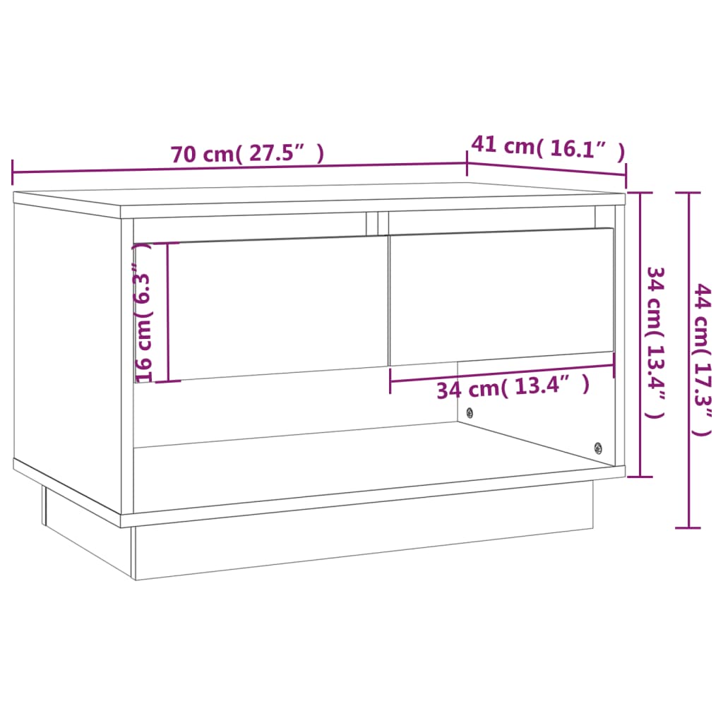 vidaXL Mueble para TV madera contrachapada gris hormigón 70x41x44 cm