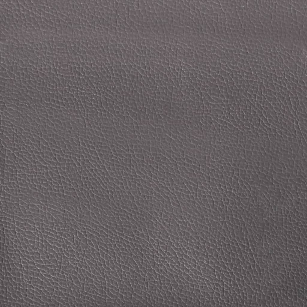 vidaXL Reposapiés de cuero sintético gris 77x55x31 cm