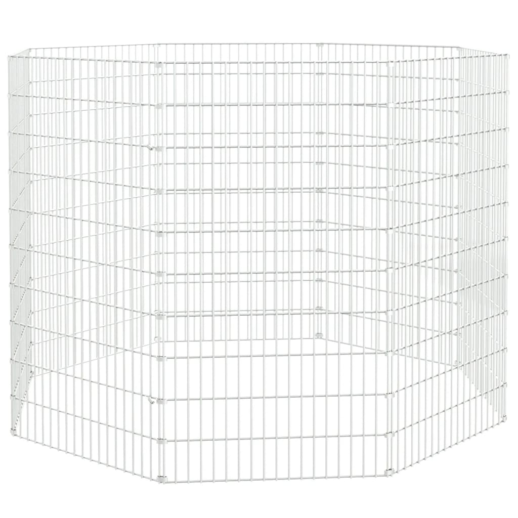 vidaXL Jaula para conejos 8 paneles hierro galvanizado 54x100 cm