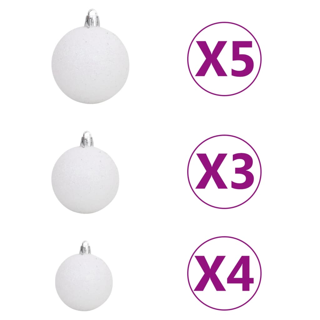 vidaXL Árbol Navidad artificial con bisagras 150 LED y bolas 120 cm
