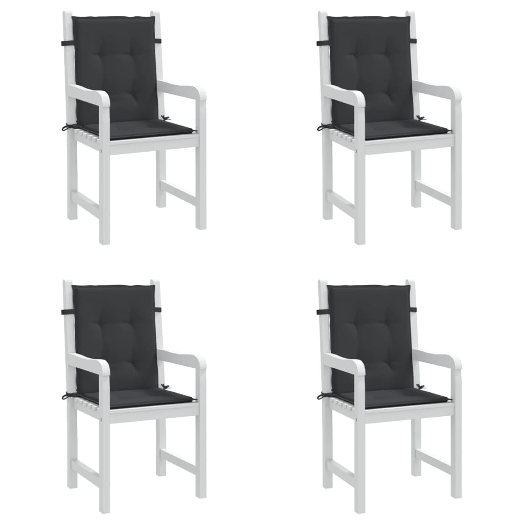 vidaXL Cojines para sillas de jardín 4 unidades negro 100x50x3 cm