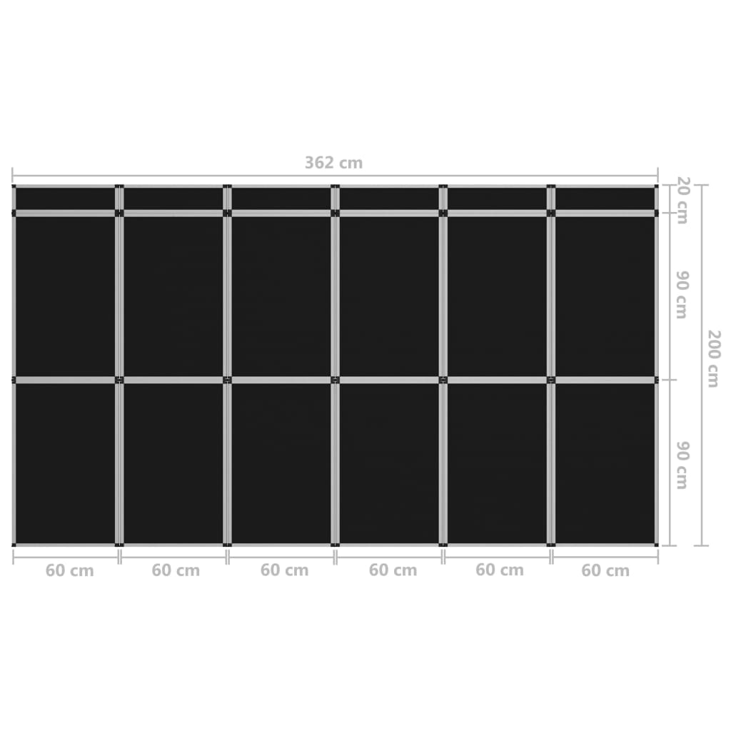 vidaXL Cartelera de exposición plegable 18 paneles negro 362x200 cm
