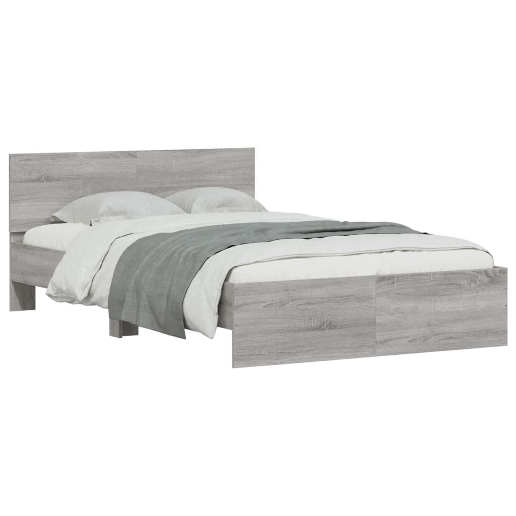 vidaXL Estructura de cama con cabecero gris Sonoma 120x190 cm