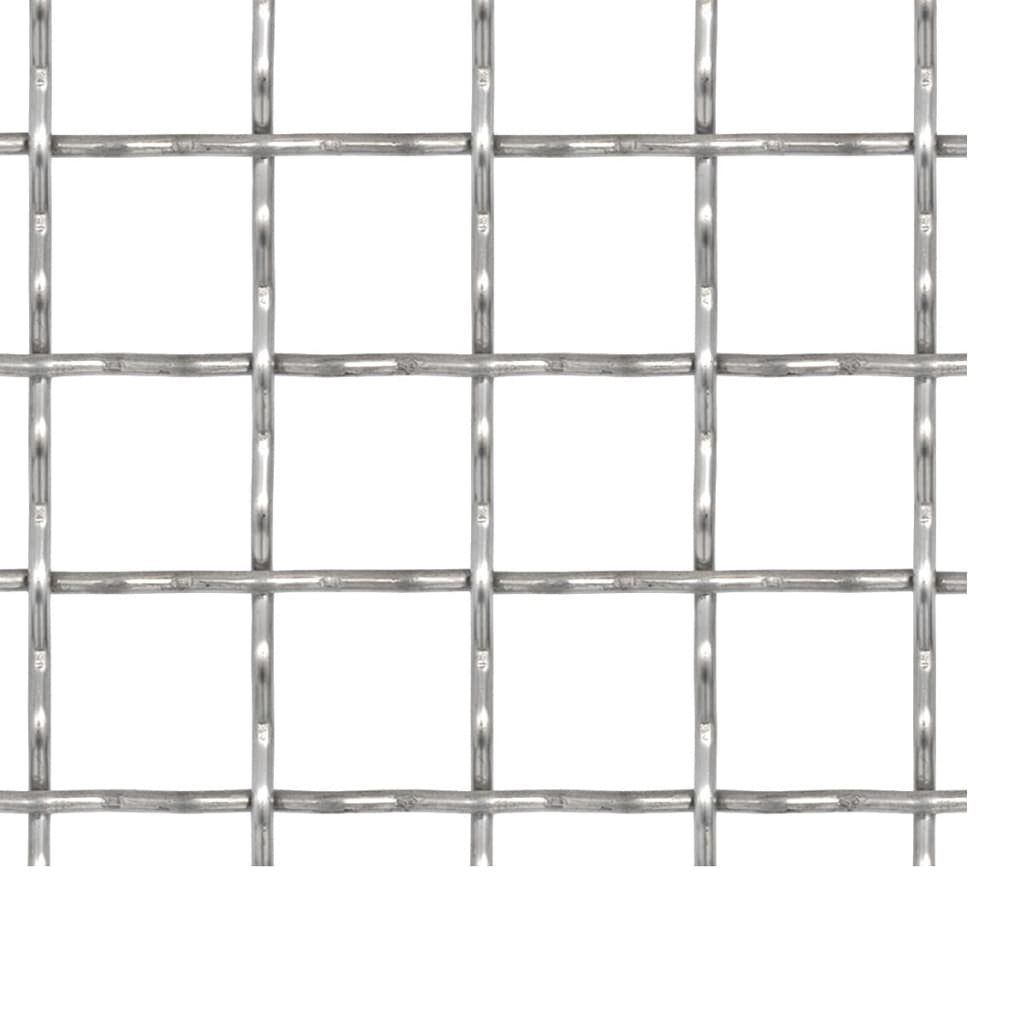 vidaXL Panel de malla alambre rizado acero inox. 50x50 cm 21x21x2,5 mm