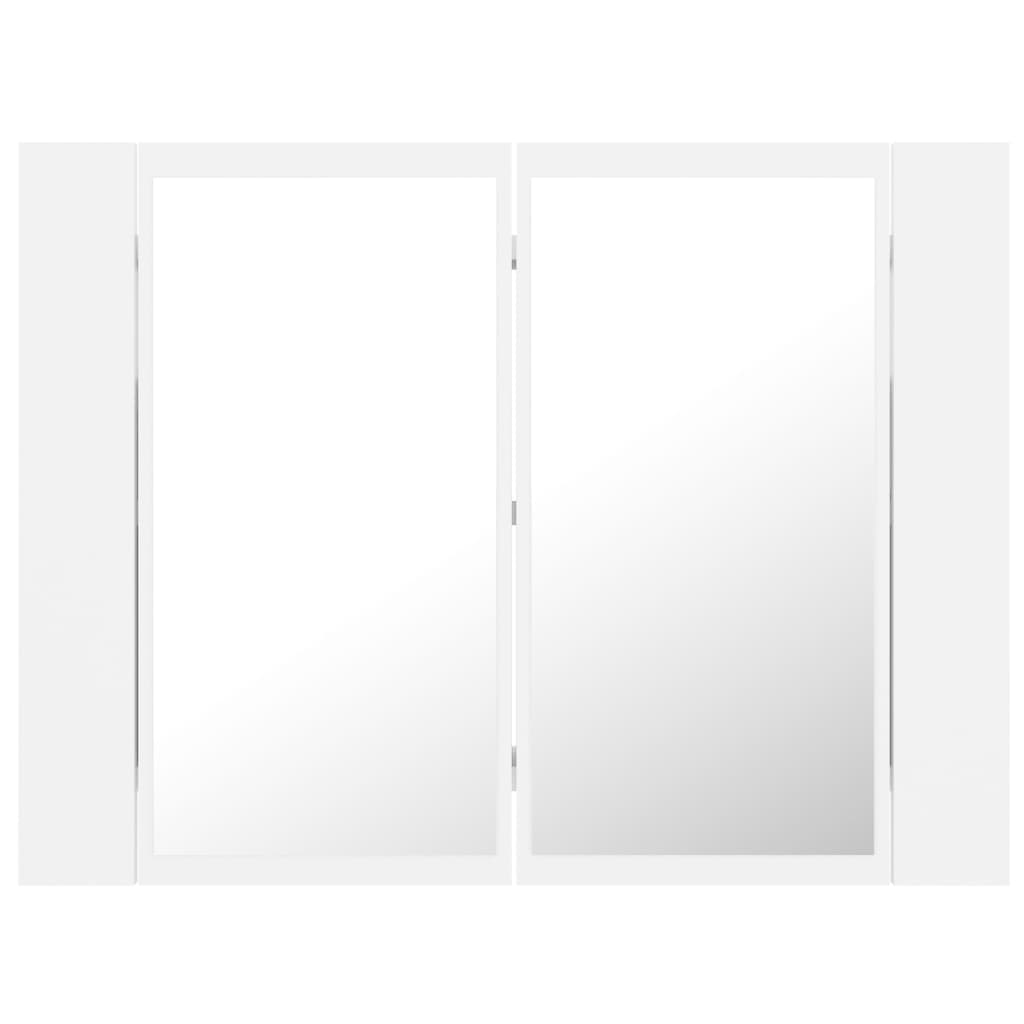 vidaXL Armario espejo de baño con luz LED acrílico blanco 60x12x45 cm