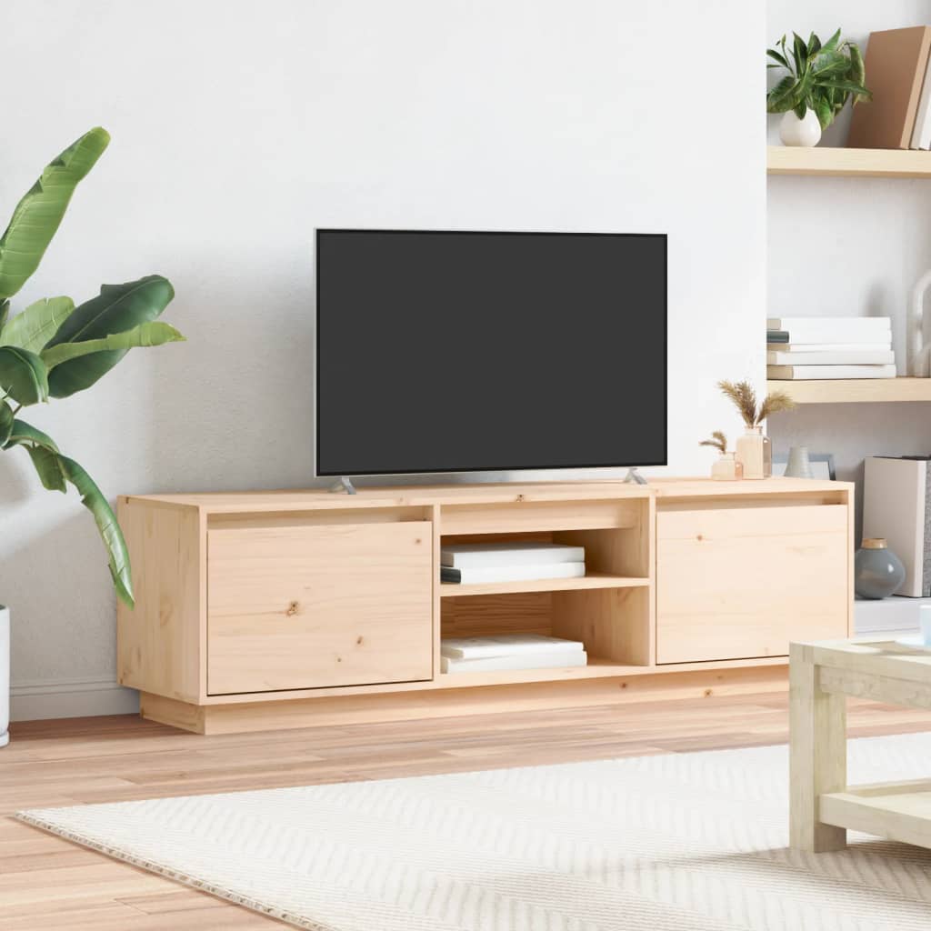 vidaXL Mueble de TV de madera maciza de pino 140x35x40 cm
