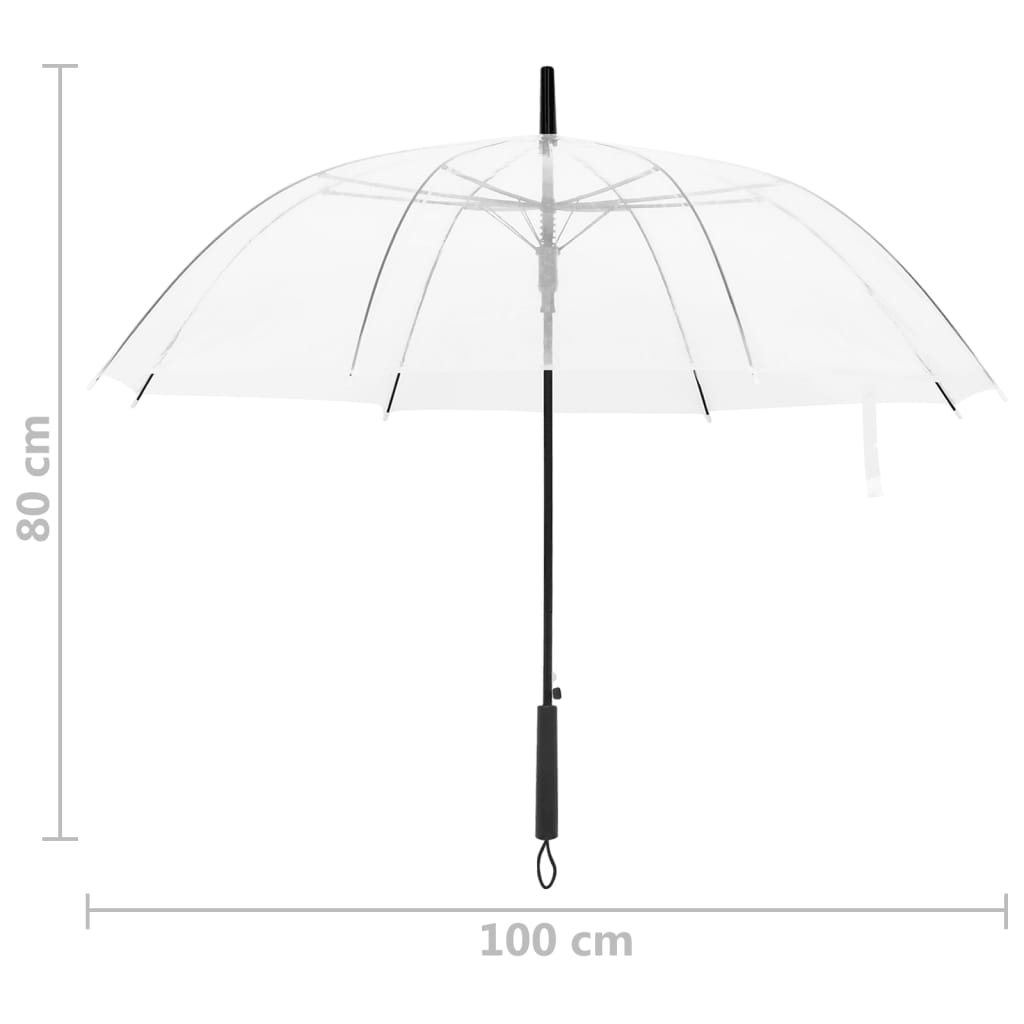 vidaXL Paraguas transparente 100 cm