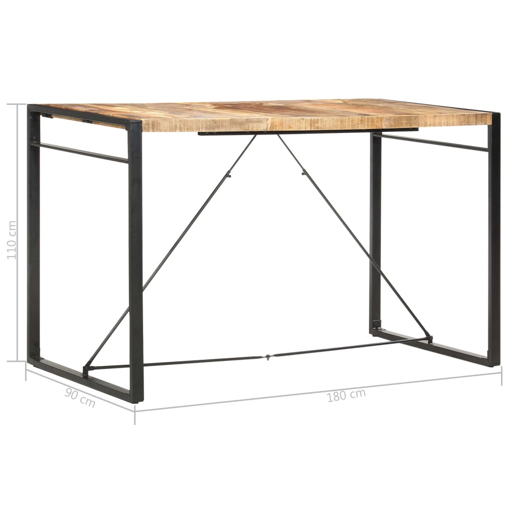 vidaXL Mesa alta de cocina de madera maciza de mango 180x90x110 cm