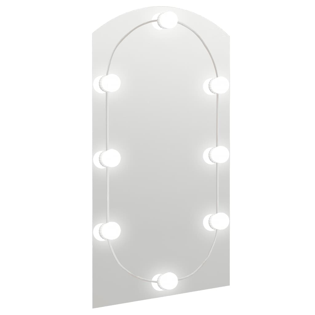 vidaXL Espejo con luces LED vidrio arco 90x45 cm