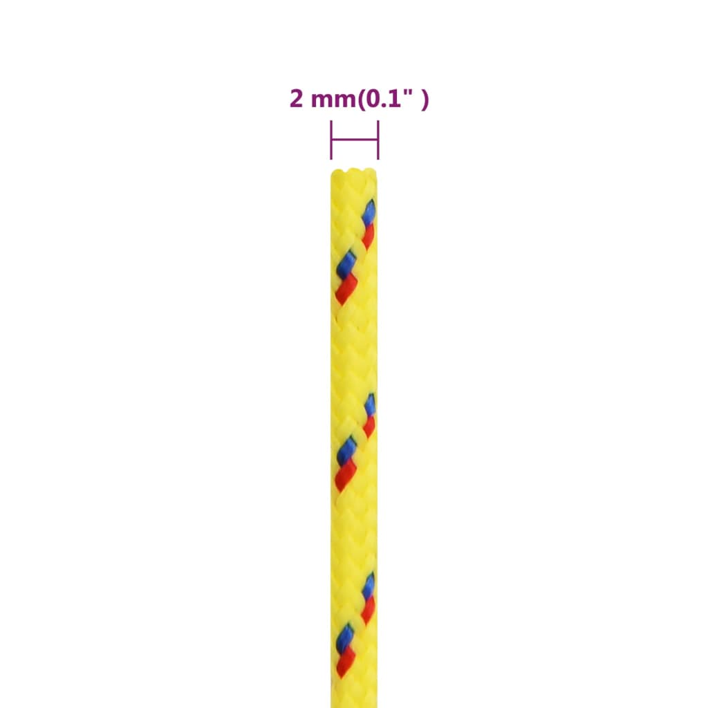 vidaXL Cuerda de barco polipropileno amarillo 2 mm 100 m