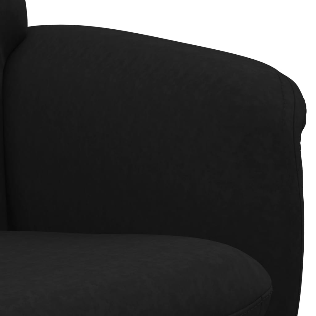 vidaXL Sillón reclinable con reposapiés terciopelo negro