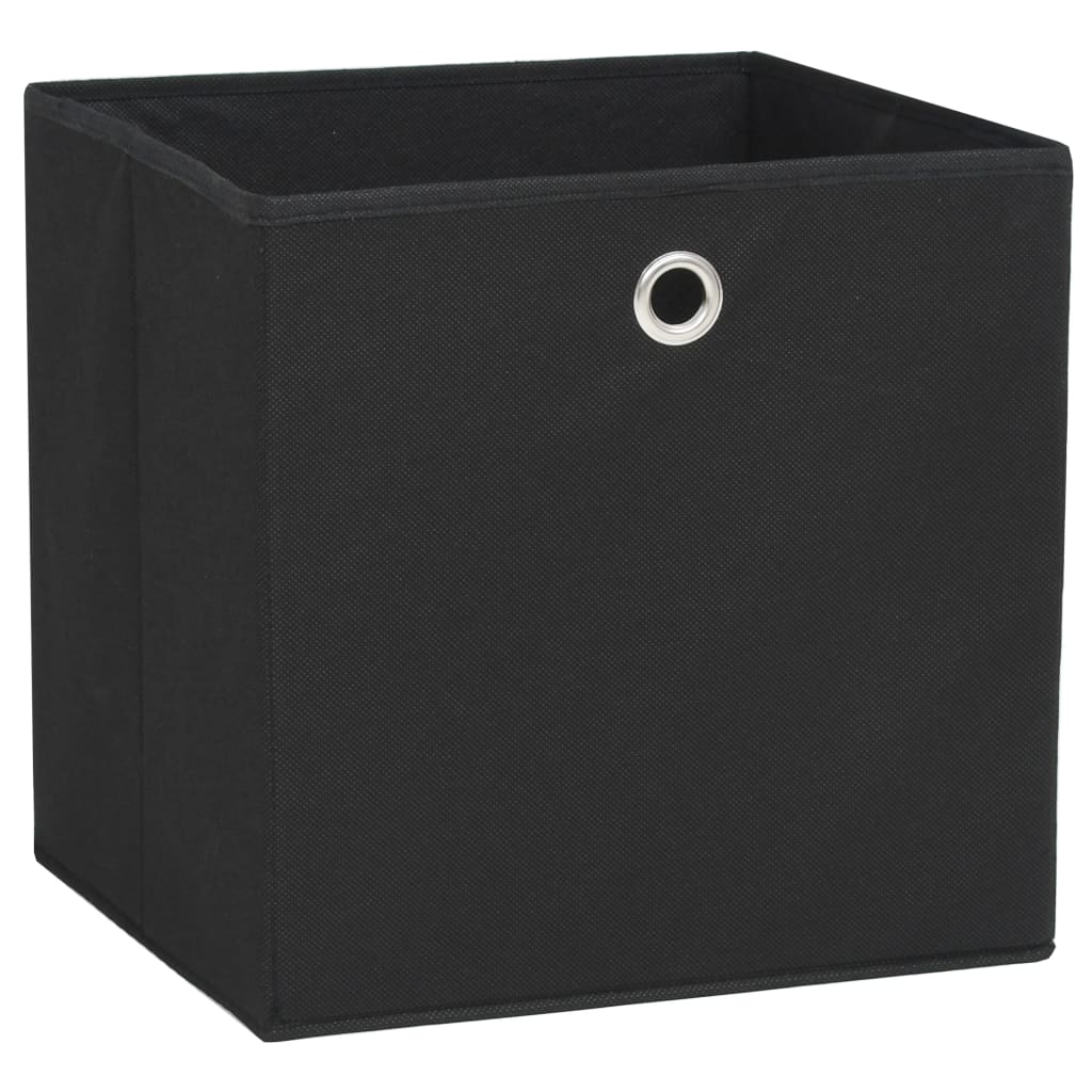 vidaXL Cajas de almacenaje 4 uds tela no tejida negro 28x28x28 cm
