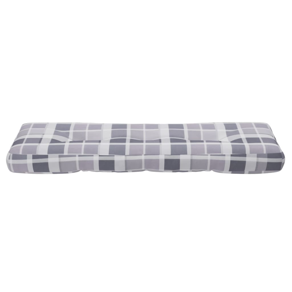 vidaXL Cojín para sofá de palets de tela a cuadros gris 120x40x12 cm